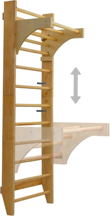 VidaXL Wandklimrek 80x55x220 Cm Hout 9 VidaXL Wandklimrek 80x55x220 Cm Hout - Afbeelding 9