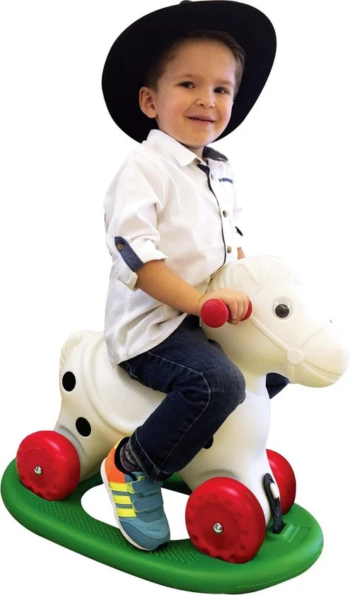 Akar Toys - Rocking Horse – Speelgoed/ Speelgoed 2 Jaar – Hobbelpaard / Hobbeldier / Schommelpaard - Wit/Groen/Rood – 49x57cm 3 Akar Toys - Rocking Horse – Speelgoed/ Speelgoed 2 Jaar – Hobbelpaard / Hobbeldier / Schommelpaard - Wit/Groen/Rood – 49x57cm - Afbeelding 3