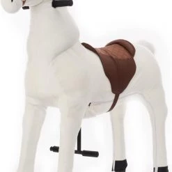 Animal Riding Paard Snowy Wit X-Large - Rijdend Paardenspeelgoed - Paardenspeelgoed - Zadelhoogte 78 CM - Verstelbaar Pedaal 3 Standen - Afneembaar Zadel.