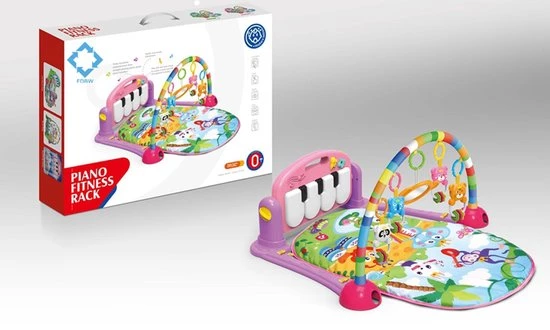 FDBW Speelmat Interactief – Baby Speelkleed - Paars – Jungle – 50x40x10cm 1 FDBW Speelmat Interactief – Baby Speelkleed - Paars – Jungle – 50x40x10cm