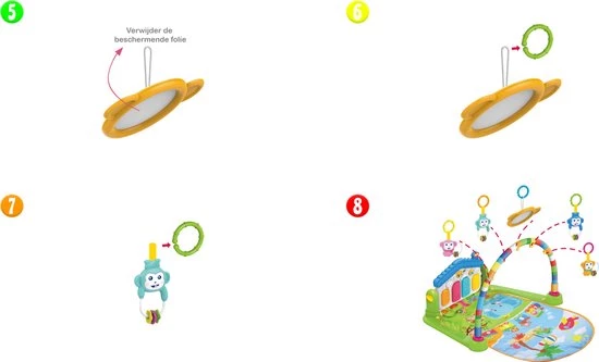 WonderOne - BabyGym | 3-in-1 Speelmat | Speelkleed | Speeltapijt | Baby Speelgoed | Activity Center | Met Boog – Piano – Extra Stevig 9 WonderOne - BabyGym | 3-in-1 Speelmat | Speelkleed | Speeltapijt | Baby Speelgoed | Activity Center | Met Boog – Piano – Extra Stevig - Afbeelding 9