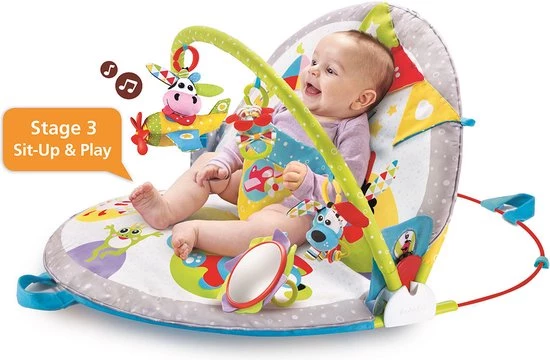 Yookidoo Baby Speelkleed Babysitter Gymotion Lay To Sit-Up Play Met Bogen 1 Yookidoo Baby Speelkleed Babysitter Gymotion Lay To Sit-Up Play Met Bogen