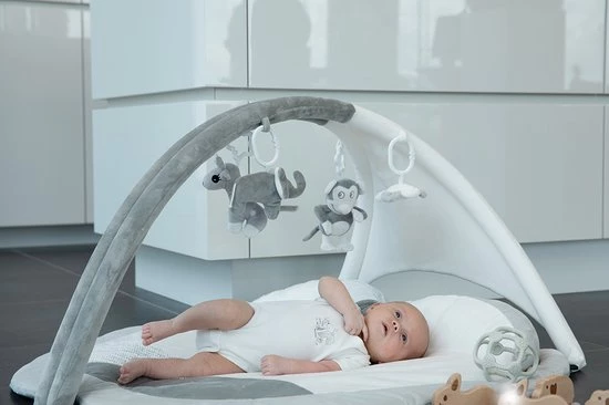 Bo Jungle B-Play Gym Grey Apple - Speeltapijt Baby 2 Bo Jungle B-Play Gym Grey Apple - Speeltapijt Baby - Afbeelding 2