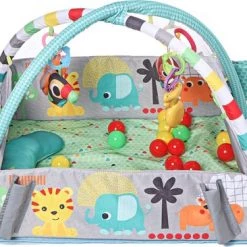 Merkloos Babygym- Speelmat Met Speelboog - Speelkleed Baby Met Boog - Baby Speelgoed Met Muzik - Ballenbak Met Aanpasbare Wanden - Vanaf 0 Maanden - Groen