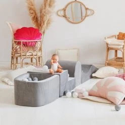 Moje. Speelset Velvet Grey - 5 Elementen Incl Mini Ballenbad En 100 Ballen | Baby Foam Playset -babygyms Winkel 550x366 89