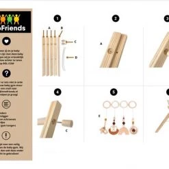 InnoFriends - Babygym - Hout - 4 Hangers - Baby Cadeau - Kraam Cadeau - Babyshower - Baby Speelgoed 0 Jaar -babygyms Winkel 550x388