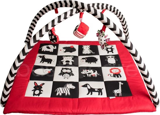 BabySenses For BestCare Contrasterende Educatieve Premium Babymat - Dieren | Rood, Zwart En Wit | 77x77x40cm | + 0m | Montessorispeelgoed | 100% Katoen | Machinewasbaar | Oeko Tex Standard 100 1 BabySenses For BestCare Contrasterende Educatieve Premium Babymat - Dieren | Rood, Zwart En Wit | 77x77x40cm | + 0m | Montessorispeelgoed | 100% Katoen | Machinewasbaar | Oeko Tex Standard 100
