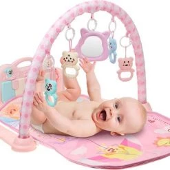 INSMA 3 In 1 Babygym - Speelgoed 1 Jaar - Speelmat Baby - Roze