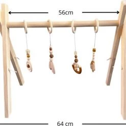 InnoFriends - Babygym - Hout - 4 Hangers - Baby Cadeau - Kraam Cadeau - Babyshower - Baby Speelgoed 0 Jaar -babygyms Winkel 550x427