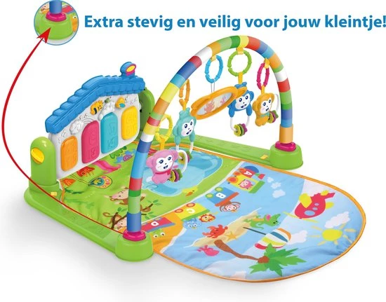 WonderOne - BabyGym | 3-in-1 Speelmat | Speelkleed | Speeltapijt | Baby Speelgoed | Activity Center | Met Boog – Piano – Extra Stevig 4 WonderOne - BabyGym | 3-in-1 Speelmat | Speelkleed | Speeltapijt | Baby Speelgoed | Activity Center | Met Boog – Piano – Extra Stevig - Afbeelding 4