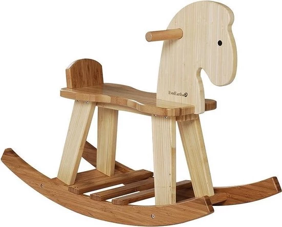 Everearth Hobbelpaard 72 X 28 X 21 Cm Hout Beige/bruin 1 Everearth Hobbelpaard 72 X 28 X 21 Cm Hout Beige/bruin