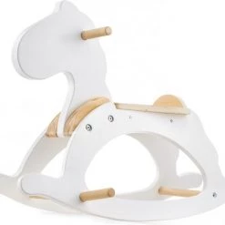 Mamabrum - Hobbelpaard - Wit - Schommelpaard - Hobbeldier - Hout - Schommeldier Wip 1 2 3 Jaar Hobbelfiguur Baby Hobbeldieren Schommelpaardje Schommeldieren
