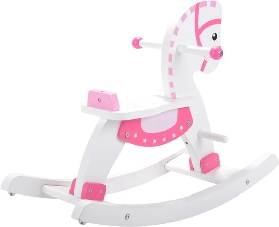 Bandits & Angels Houten Hobbelpaard Met Beugel Wit - Roze 9 Bandits & Angels Houten Hobbelpaard Met Beugel Wit - Roze - Afbeelding 9