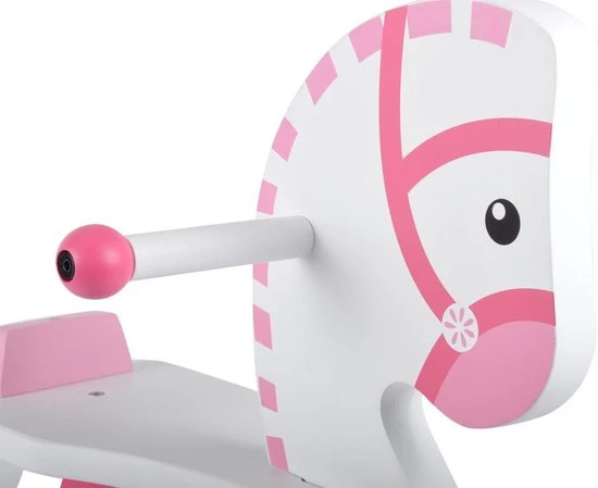 Bandits & Angels Houten Hobbelpaard Met Beugel Wit - Roze 6 Bandits & Angels Houten Hobbelpaard Met Beugel Wit - Roze - Afbeelding 6