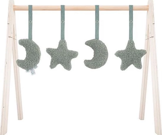 Jollein Babygym Speeltjes - Moon - Ash Green - 4 Stuks 1 Jollein Babygym Speeltjes - Moon - Ash Green - 4 Stuks