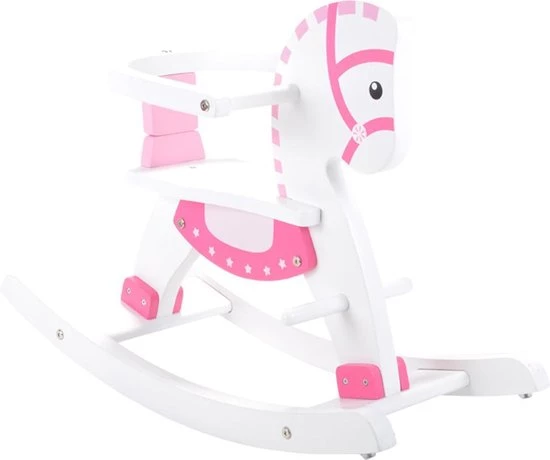 Bandits & Angels Houten Hobbelpaard Met Beugel Wit - Roze 8 Bandits & Angels Houten Hobbelpaard Met Beugel Wit - Roze - Afbeelding 8