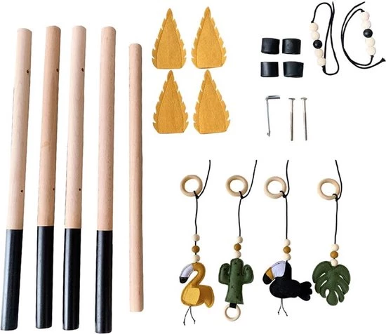 Merkloos HB.YE Babyspeelgoed Van Hout, Puzzel, Gym, Speeltrapeze Incl. Hanger, Baby-fitness-speelgoed/babykamer Kinderkamer Decoratie (C-wit + Groen) 4 Merkloos HB.YE Babyspeelgoed Van Hout, Puzzel, Gym, Speeltrapeze Incl. Hanger, Baby-fitness-speelgoed/babykamer Kinderkamer Decoratie (C-wit + Groen) - Afbeelding 4