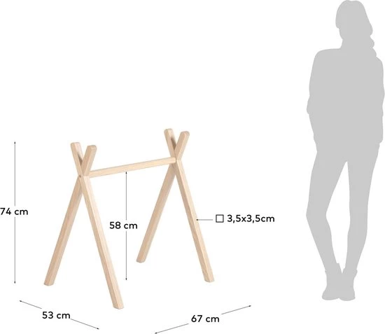 Kave Home - Maralis Tipi Babytrainer Van Massief Beukenhout 3 Kave Home - Maralis Tipi Babytrainer Van Massief Beukenhout - Afbeelding 3