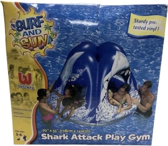 Bestway Shark Attack Play Gym | Opblaasfiguur Voor Zwembad 1 Bestway Shark Attack Play Gym | Opblaasfiguur Voor Zwembad
