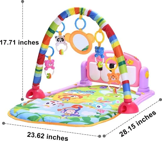 Babygym, Baby Cadeau - Jongen & Meisje, Dierenvriendjes Speelmat, Interactief Speelgoed - Multikleuren. 3 Babygym, Baby Cadeau - Jongen & Meisje, Dierenvriendjes Speelmat, Interactief Speelgoed - Multikleuren. - Afbeelding 3