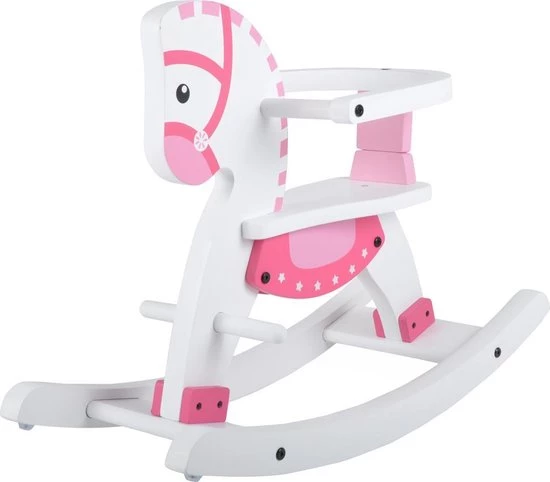 Bandits & Angels Houten Hobbelpaard Met Beugel Wit - Roze 3 Bandits & Angels Houten Hobbelpaard Met Beugel Wit - Roze - Afbeelding 3