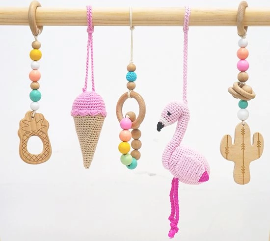 Louas Loua's Favorites Houten Babygym Roze Met Gehaakte En Houten Speeltjes - Gehaakte - Babyspeelgoed - Baby Speelgoed 0 Jaar - Babygym Hout - Baby Gym - Flamingo - Baby Speelrek - Baby Rek 3 Louas Loua's Favorites Houten Babygym Roze Met Gehaakte En Houten Speeltjes - Gehaakte - Babyspeelgoed - Baby Speelgoed 0 Jaar - Babygym Hout - Baby Gym - Flamingo - Baby Speelrek - Baby Rek - Afbeelding 3