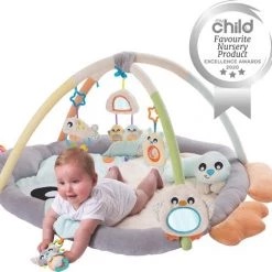 Playgro Snuggle Me Penguin Tummy Time Gym - Babygym Met Buikligkussen - Speelkleed - Speeltapijt