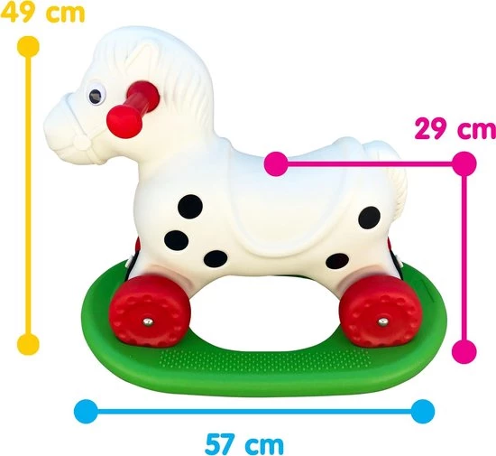 Akar Toys - Rocking Horse – Speelgoed/ Speelgoed 2 Jaar – Hobbelpaard / Hobbeldier / Schommelpaard - Wit/Groen/Rood – 49x57cm 4 Akar Toys - Rocking Horse – Speelgoed/ Speelgoed 2 Jaar – Hobbelpaard / Hobbeldier / Schommelpaard - Wit/Groen/Rood – 49x57cm - Afbeelding 4