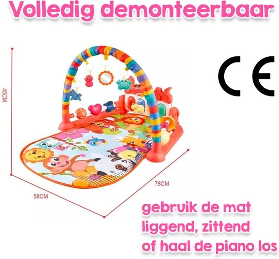 Allerion® Allerion Babygym – Speeltjes En Hangers – Baby Speelgoed – Met Speelmat - Vanaf 0 Jaar 3 Allerion® Allerion Babygym – Speeltjes En Hangers – Baby Speelgoed – Met Speelmat - Vanaf 0 Jaar - Afbeelding 3