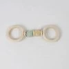 Merkloos BIJTSPEELGOED- RINGKETTING 100% Organische Houten Baby Grijp-bijtspeelgoed 3 M + WIT