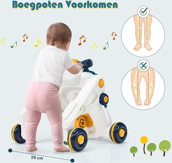 FURNIBELLA - 3-in-1 Baby Zit-naar-Stand Loper, Kinderen Activiteitencentrum, Peuter Wandelwagen, Autorijden, Interactieve Loper, Activiteit Leren Loper Voor Jongen / Meisje, Vroege Ontwikkeling Speelgoed Voor Baby's Op 6-36 Maanden (Blauw) 9 FURNIBELLA - 3-in-1 Baby Zit-naar-Stand Loper, Kinderen Activiteitencentrum, Peuter Wandelwagen, Autorijden, Interactieve Loper, Activiteit Leren Loper Voor Jongen / Meisje, Vroege Ontwikkeling Speelgoed Voor Baby's Op 6-36 Maanden (Blauw) - Afbeelding 9