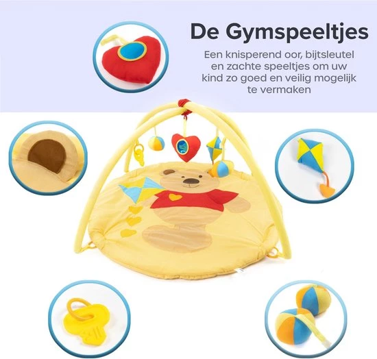 Davantho BabyGym Schatigebeer - Playgym - Speelmat - Speelkleed - Activiteiten Kleed - Kraamcadeau - Speelgym - Playgym - Duurzaam 4 Davantho BabyGym Schatigebeer - Playgym - Speelmat - Speelkleed - Activiteiten Kleed - Kraamcadeau - Speelgym - Playgym - Duurzaam - Afbeelding 4