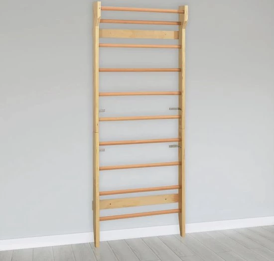 VidaXL Wandklimrek 80x15,8x195 Cm Hout 2 VidaXL Wandklimrek 80x15,8x195 Cm Hout - Afbeelding 2