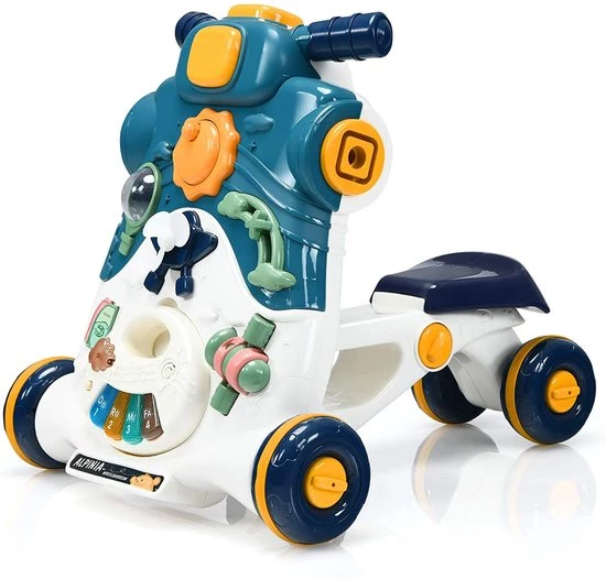 FURNIBELLA - 3-in-1 Baby Zit-naar-Stand Loper, Kinderen Activiteitencentrum, Peuter Wandelwagen, Autorijden, Interactieve Loper, Activiteit Leren Loper Voor Jongen / Meisje, Vroege Ontwikkeling Speelgoed Voor Baby's Op 6-36 Maanden (Blauw) 1 FURNIBELLA - 3-in-1 Baby Zit-naar-Stand Loper, Kinderen Activiteitencentrum, Peuter Wandelwagen, Autorijden, Interactieve Loper, Activiteit Leren Loper Voor Jongen / Meisje, Vroege Ontwikkeling Speelgoed Voor Baby's Op 6-36 Maanden (Blauw)