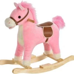 Zenzee Hobbeldier - Hobbelpaard - Paarden - Speelgoed Voor 36-72 Maanden - 65L X 32,5W X 61H Cm - Roze