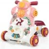 FURNIBELLA - 3-in-1 Baby Zit-naar-Stand Loper, Kinderen Activiteitencentrum, Peuter Wandelwagen, Autorijden, Interactieve Loper, Activiteit Leren Loper Voor Jongen / Meisje, Vroege Ontwikkeling Speelgoed Voor Baby's Op 6-36 Maanden (Roze)