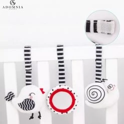 AdomniaGoods - Baby Mobiel - Baby Spiraal - Baby Speelgoed - Box Speelgoed - Babygym - Maxi Cosi Speeltje - Zwart/wit -babygyms Winkel 550x532 1