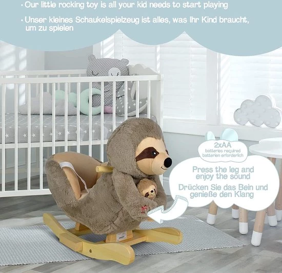 Infantastic- Hobbeldier -schommel Luiaard, Hobbelluiaard, Muziekfunctie 8 Infantastic- Hobbeldier -schommel Luiaard, Hobbelluiaard, Muziekfunctie - Afbeelding 8