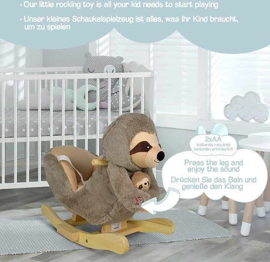 Infantastic Hobbelpaard - Hobbeldier - Schommelpaard - Vanaf 10 Maanden - Met Geluid - 61 X 32 X 52 Cm - Pluche - Bruin 3 Infantastic Hobbelpaard - Hobbeldier - Schommelpaard - Vanaf 10 Maanden - Met Geluid - 61 X 32 X 52 Cm - Pluche - Bruin - Afbeelding 3