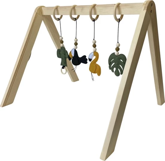 Skodie Babygym - Houten Baby Speelgoed - Handgemaakt - Speelboog - Duurzaam - Vanaf 0 Maanden 6 Skodie Babygym - Houten Baby Speelgoed - Handgemaakt - Speelboog - Duurzaam - Vanaf 0 Maanden - Afbeelding 6