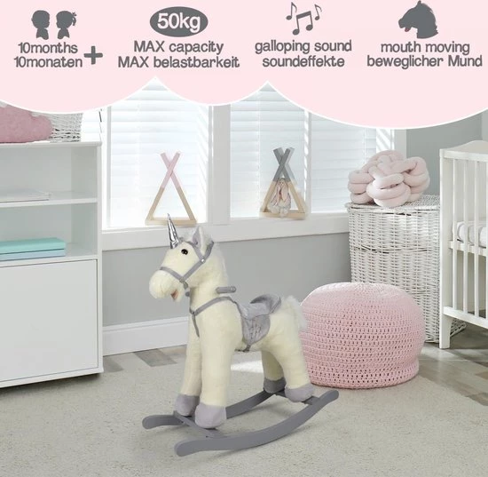Infantastic GoodVibes - Hobbelpaard Voor Kinderen - Schommelpaard Silver Unicorn - Stevige Constructie - Knuffelzacht Met Geluidseffecten - Zilveren Eenhoorn 1 Infantastic GoodVibes - Hobbelpaard Voor Kinderen - Schommelpaard Silver Unicorn - Stevige Constructie - Knuffelzacht Met Geluidseffecten - Zilveren Eenhoorn