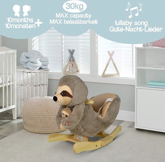 Infantastic Hobbelpaard - Hobbeldier - Schommelpaard - Vanaf 10 Maanden - Met Geluid - 61 X 32 X 52 Cm - Pluche - Bruin 8 Infantastic Hobbelpaard - Hobbeldier - Schommelpaard - Vanaf 10 Maanden - Met Geluid - 61 X 32 X 52 Cm - Pluche - Bruin - Afbeelding 8