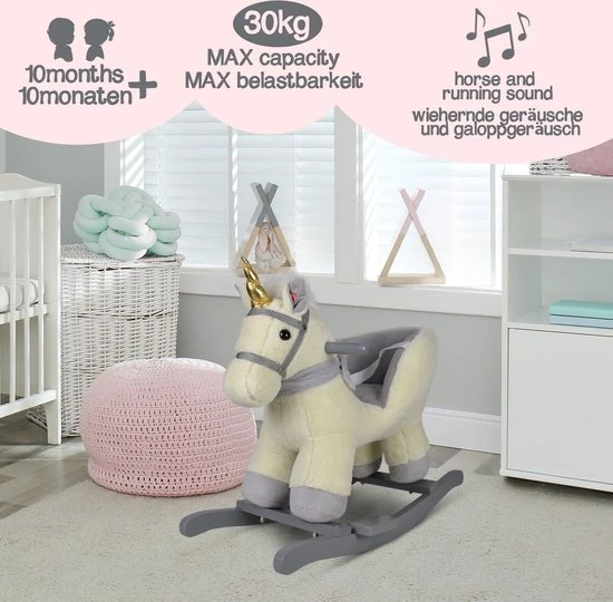 Infantastic GoodVibes - Hobbelpaard Voor Baby En Kind - Schommelpaard Silver Unicorn - Stevige Constructie - Knuffelzacht Met Geluidseffecten - Eenhoorn Grijs 1 Infantastic GoodVibes - Hobbelpaard Voor Baby En Kind - Schommelpaard Silver Unicorn - Stevige Constructie - Knuffelzacht Met Geluidseffecten - Eenhoorn Grijs