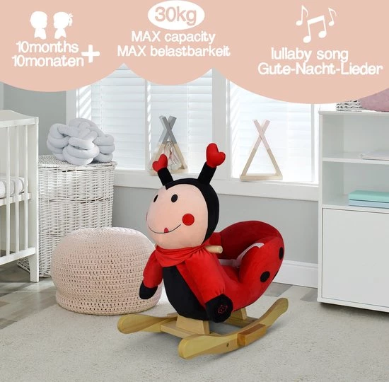 Infantastic GoodVibes - Hobbelpaard Voor Baby En Kind - Schommel Lieveheersbeest - Stevige Constructie - Knuffelzacht Met Geluidseffecten - Rood/Zwart Lieveheersbeestje 1 Infantastic GoodVibes - Hobbelpaard Voor Baby En Kind - Schommel Lieveheersbeest - Stevige Constructie - Knuffelzacht Met Geluidseffecten - Rood/Zwart Lieveheersbeestje