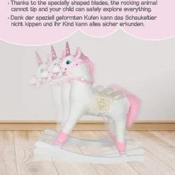 Infantastic Hobbelpaard - Hobbeldier - Schommelpaard - Vanaf 1 Jaar - Met Geluid - 74 X 30 X 64 Cm - Pluche - Roze -babygyms Winkel 550x541 7