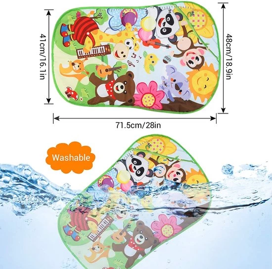 Babygym, Baby Cadeau - Jongen & Meisje, Dierenvriendjes Speelmat, Interactief Speelgoed - Multikleuren. 2 Babygym, Baby Cadeau - Jongen & Meisje, Dierenvriendjes Speelmat, Interactief Speelgoed - Multikleuren. - Afbeelding 2