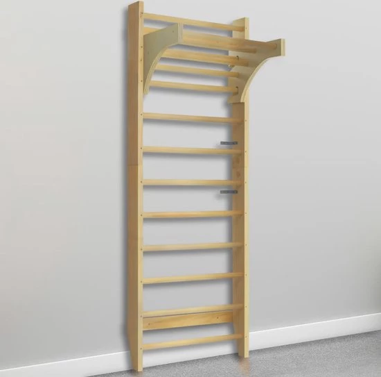 VidaXL Wandklimrek 80x55x220 Cm Hout 2 VidaXL Wandklimrek 80x55x220 Cm Hout - Afbeelding 2