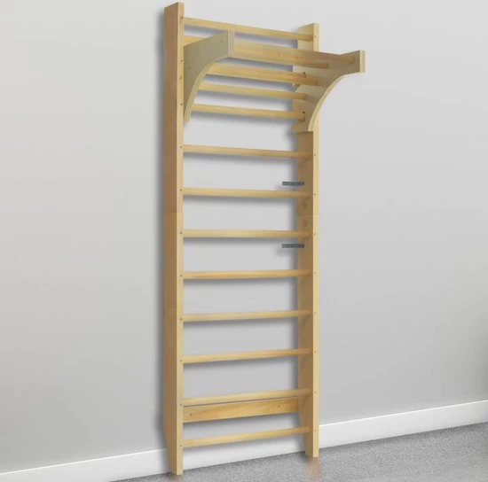 VidaXL Wandklimrek 80x55x220 Cm Hout 2 VidaXL Wandklimrek 80x55x220 Cm Hout - Afbeelding 2