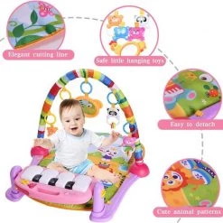 Babygym, Baby Cadeau - Jongen & Meisje, Dierenvriendjes Speelmat, Interactief Speelgoed - Multikleuren.