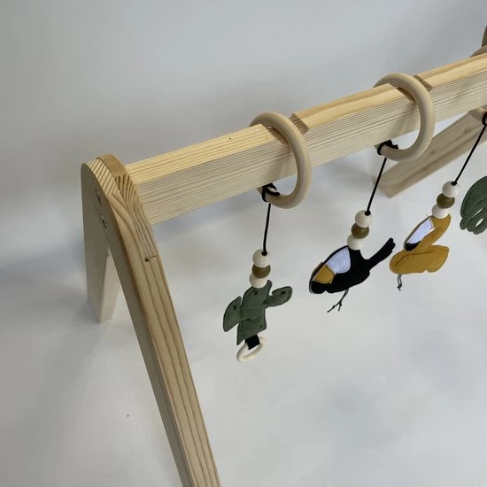 Skodie Babygym - Houten Baby Speelgoed - Handgemaakt - Speelboog - Duurzaam - Vanaf 0 Maanden 3 Skodie Babygym - Houten Baby Speelgoed - Handgemaakt - Speelboog - Duurzaam - Vanaf 0 Maanden - Afbeelding 3